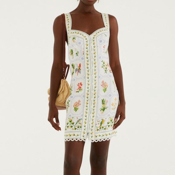 FARM Rio Dresses & Skirts - Farm Rio Tropical Porcelain Linen Mini Dress Size XS